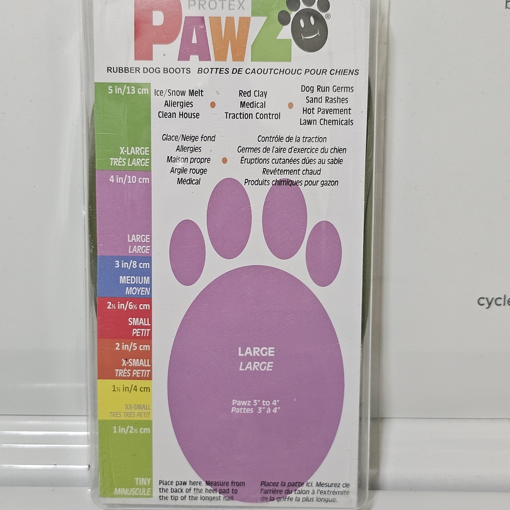 PAWZ Rubber Dog Boots - Size LARGE. Pack Of 12 Boots